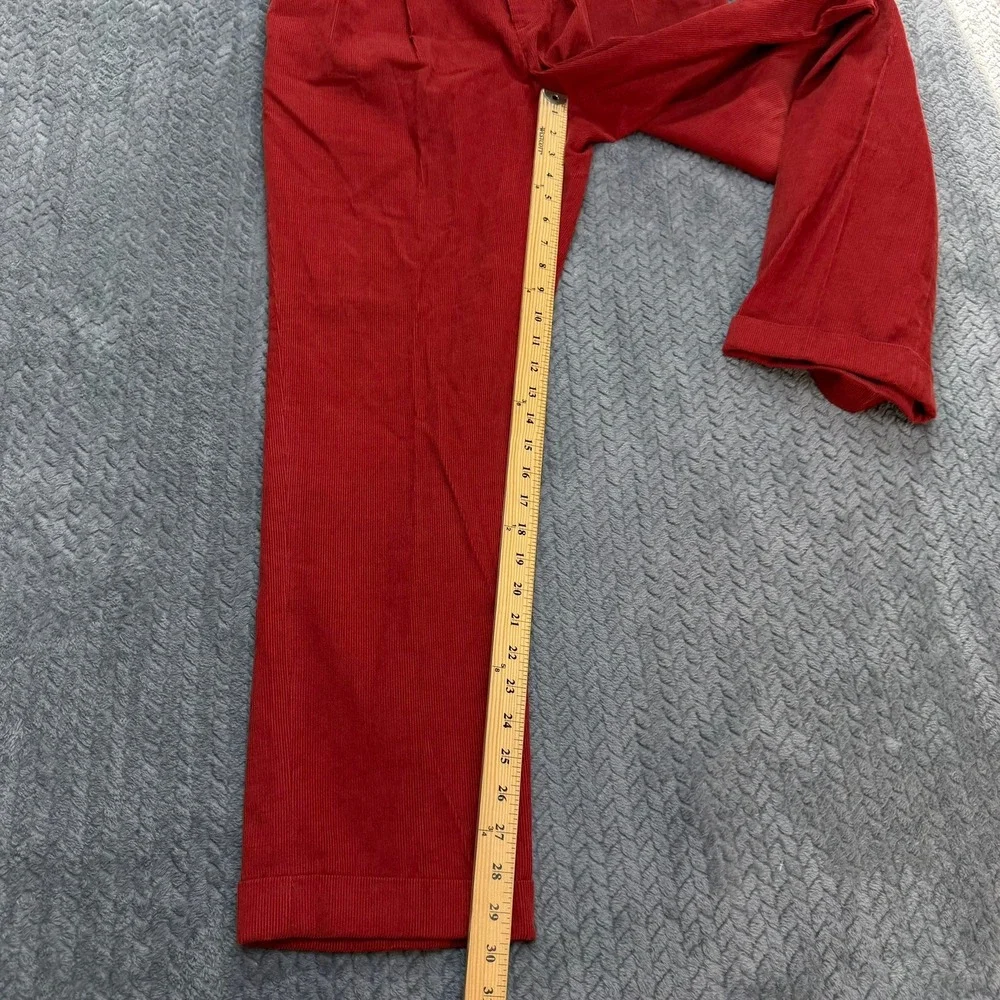 Alan Flusser Pants Mens 34x29 Red Corduroy Pleated Savana Straight NWT Vintage
